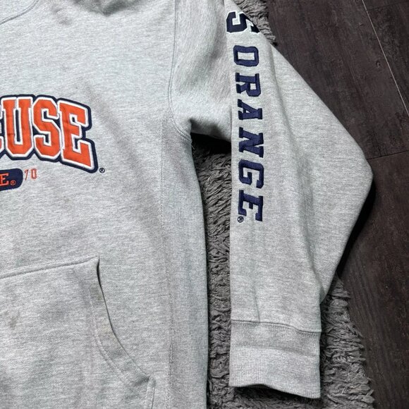 Vintage Syracuse Hoodie Mens XL Gray Pullover Long Sleeve Embroidered Logo - Picture 6 of 14